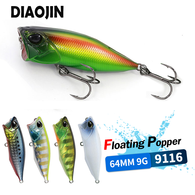 Fishing Lure Popper - 64mm 9g Poppers Fishing Lures Rattling