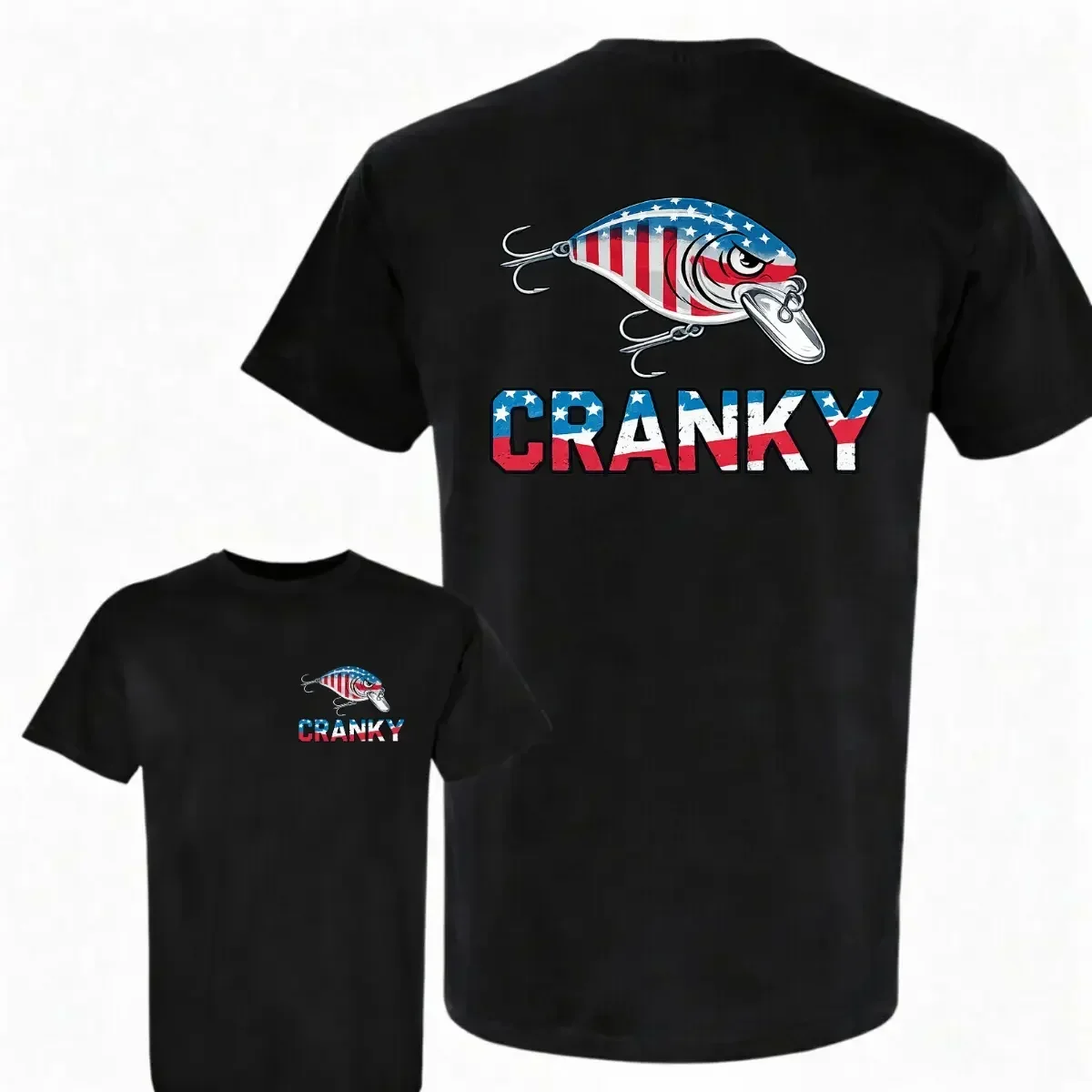Fishing Lure Crankbait - Camo Crankbait Fishing T-Shirt, American Brand,