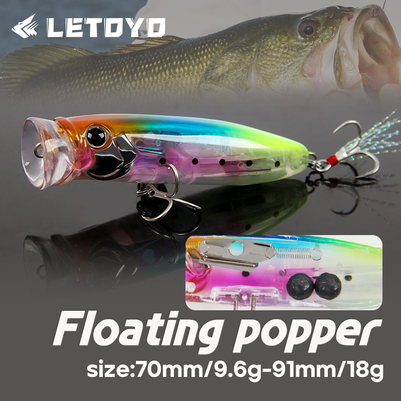 LETOYO 9.6g/18g Floating Poppe – обзор и цена Fishing Lure Popper