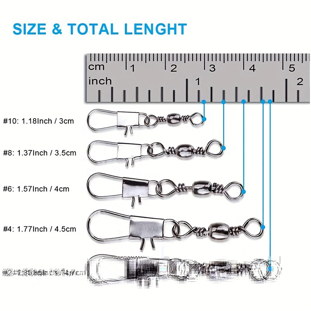100Pcs/Lot 4#6#8#10#12# Swivel – обзор и цена Fishing Lure Accessories