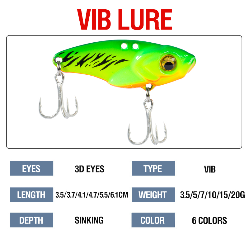 6PCS Metal VIB Lure 5g 7g 10g  – обзор и цена Fishing Lure Spinnerbait