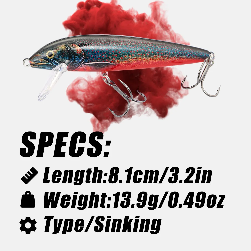 B&U 80mm Sinking Minnow Wobbli – обзор и цена Fishing Lure Jerkbait