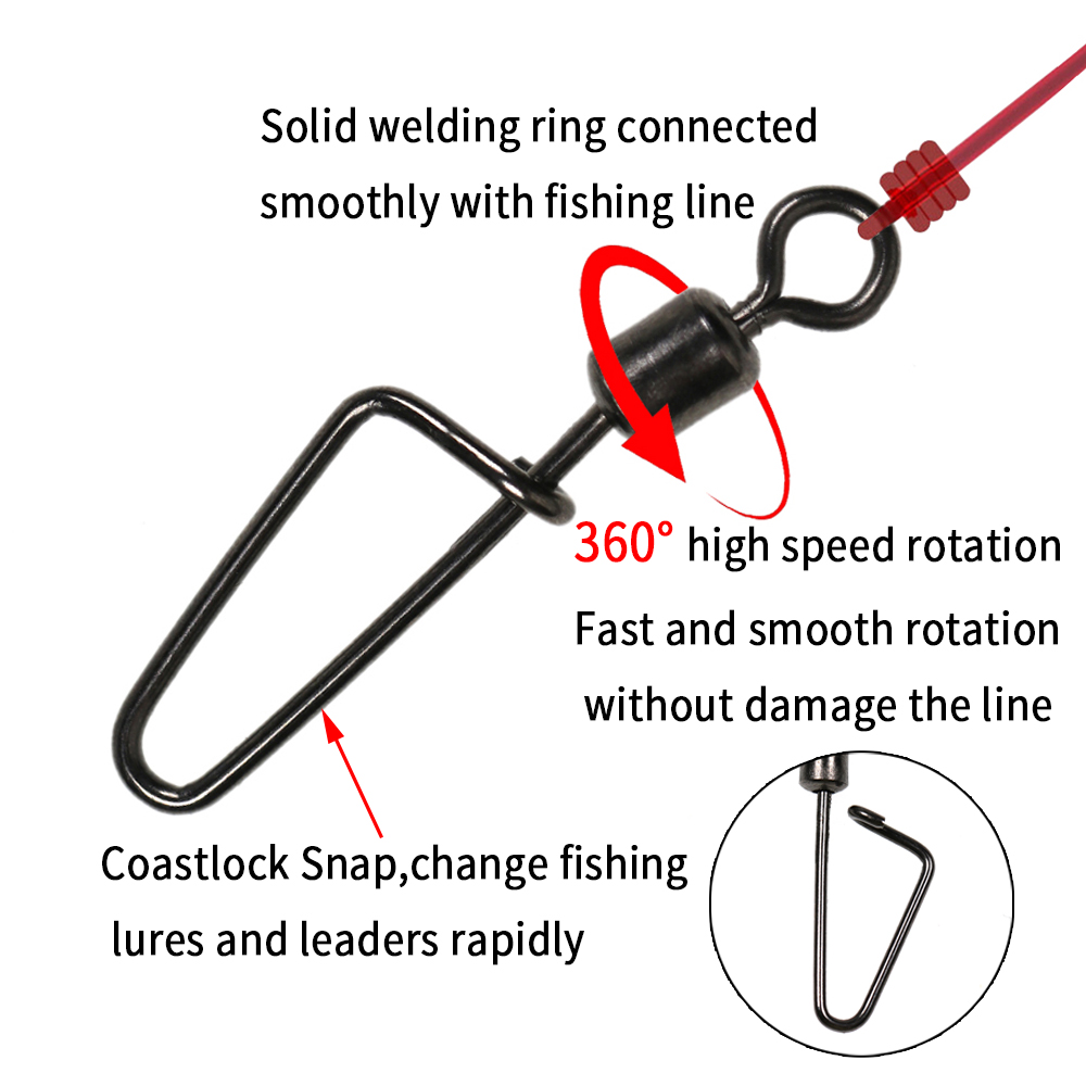 20PCS #12 -1/0 Rolling Swivel  – обзор и цена Fishing Lure Accessories