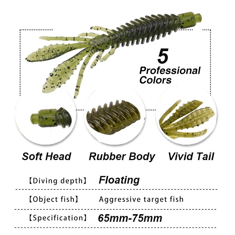 WESTBASS 5PCS Soft Larva Baits – обзор и цена Fishing Lure Swimbait