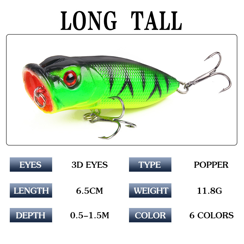 6pcs 6colors（opp bag）/5pcs 5co – обзор и цена Fishing Lure Popper
