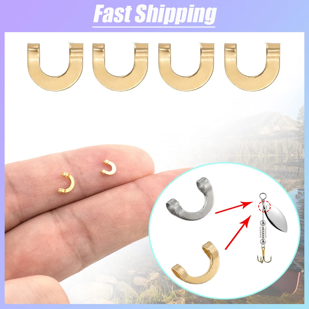 100pcs Fishing U Shaped Fixed  – обзор и цена Fishing Lure Spinner